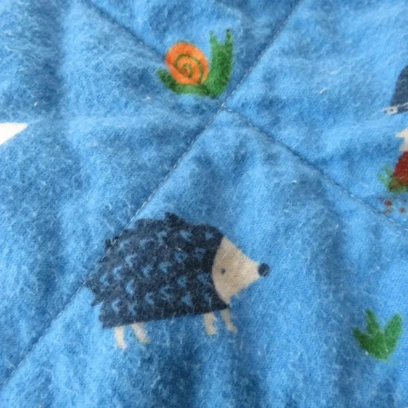 Flannel Rag Quilt With Batting 43 x 43 Forest Animals - Picture 5 of 11